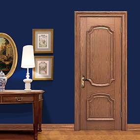 廠價直銷鑫順來X-6009平開外扣雕花實木烤漆門