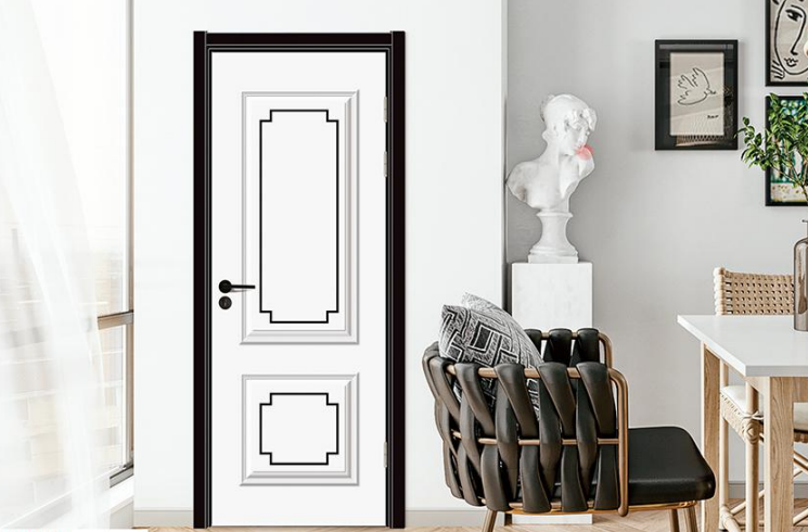 廠價直銷鑫順來X-9012平開叉色帶扣線實木烤漆門