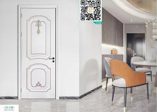 廠價新款鑫順來21-130掃碼扣線叉色木門，掃二維碼看裝修風格