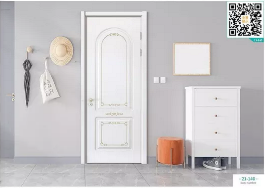 廠價新款鑫順來21-140掃碼帶扣線實木花豪華木門，掃二維碼看裝修風格