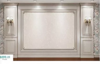 廠價新款鑫順來DQ-19掃碼金典白電視墻，掃二維碼看裝修風格